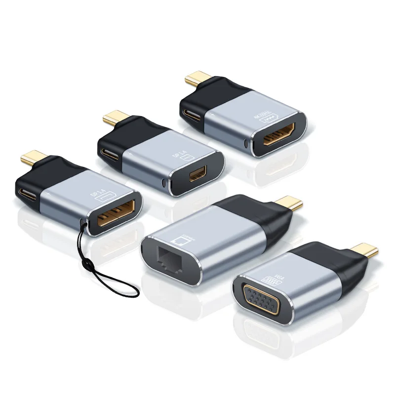 Widely Used Superior Quality Space Dust Video Transmission Aluminium Alloy Pvc Second-generation Type-c Turn-to-video Adapter