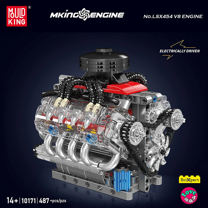 Формы King 10171 2024 новый двигатель V8 креативные игрушки Детские Рождественские подарки развлекательные модели двигателя наборы строительных блоков