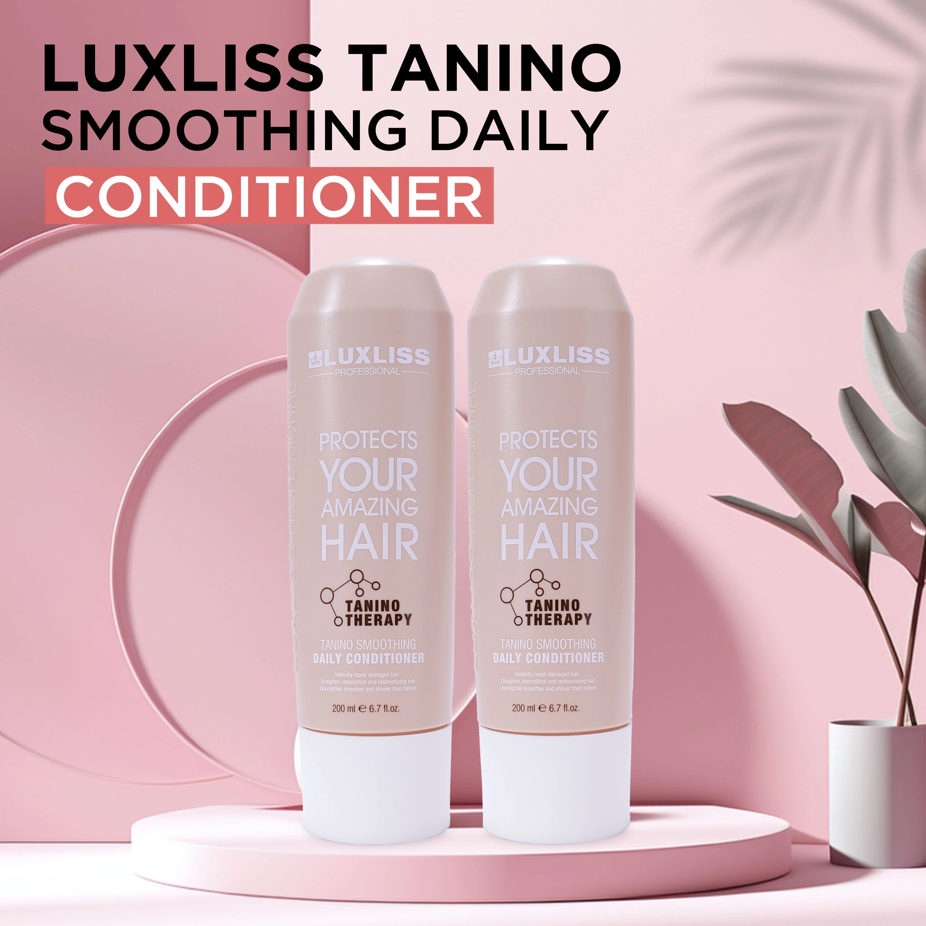 LUXLISS Natural Oil Tanino Hair Repair Conditioner Cream Private Label Nourishing Straight Hair Tannic Acid Smoothing Hair
