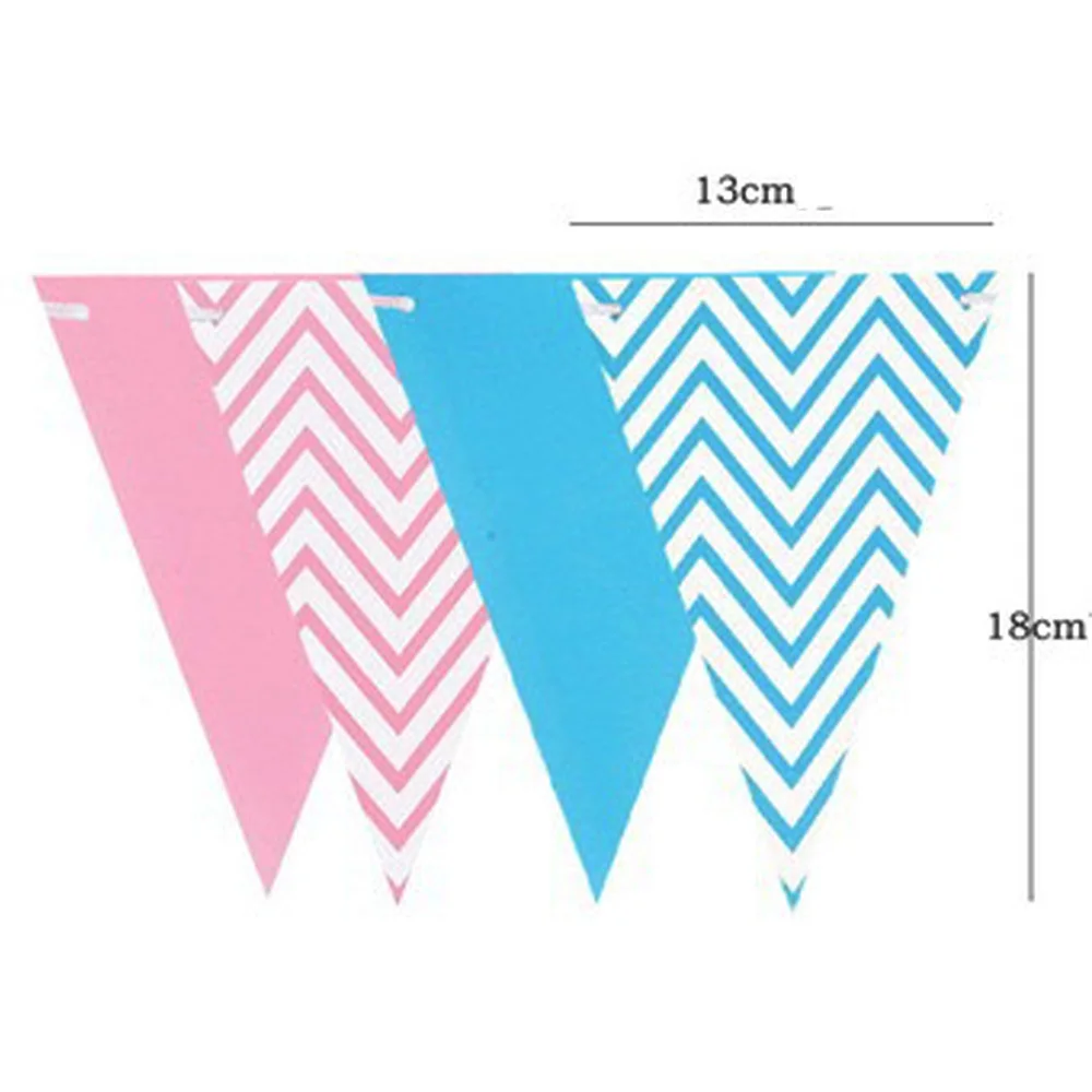 Rose Gold Silver Stamp Hanging Paper Triangle Bunting Pennant Flag Banner Garland for Birthday Bridal Baby Shower Wedding