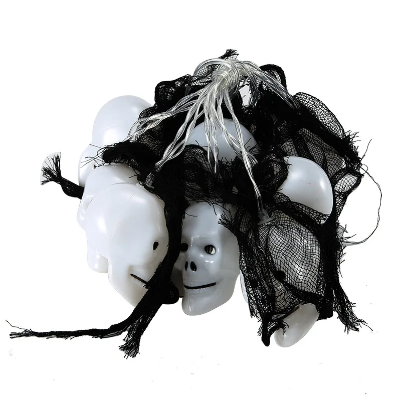 Halloween Decoration LED String Lights Battery Operated Skull Light Strings Indoor Halloween Warm White Halloween String Lights