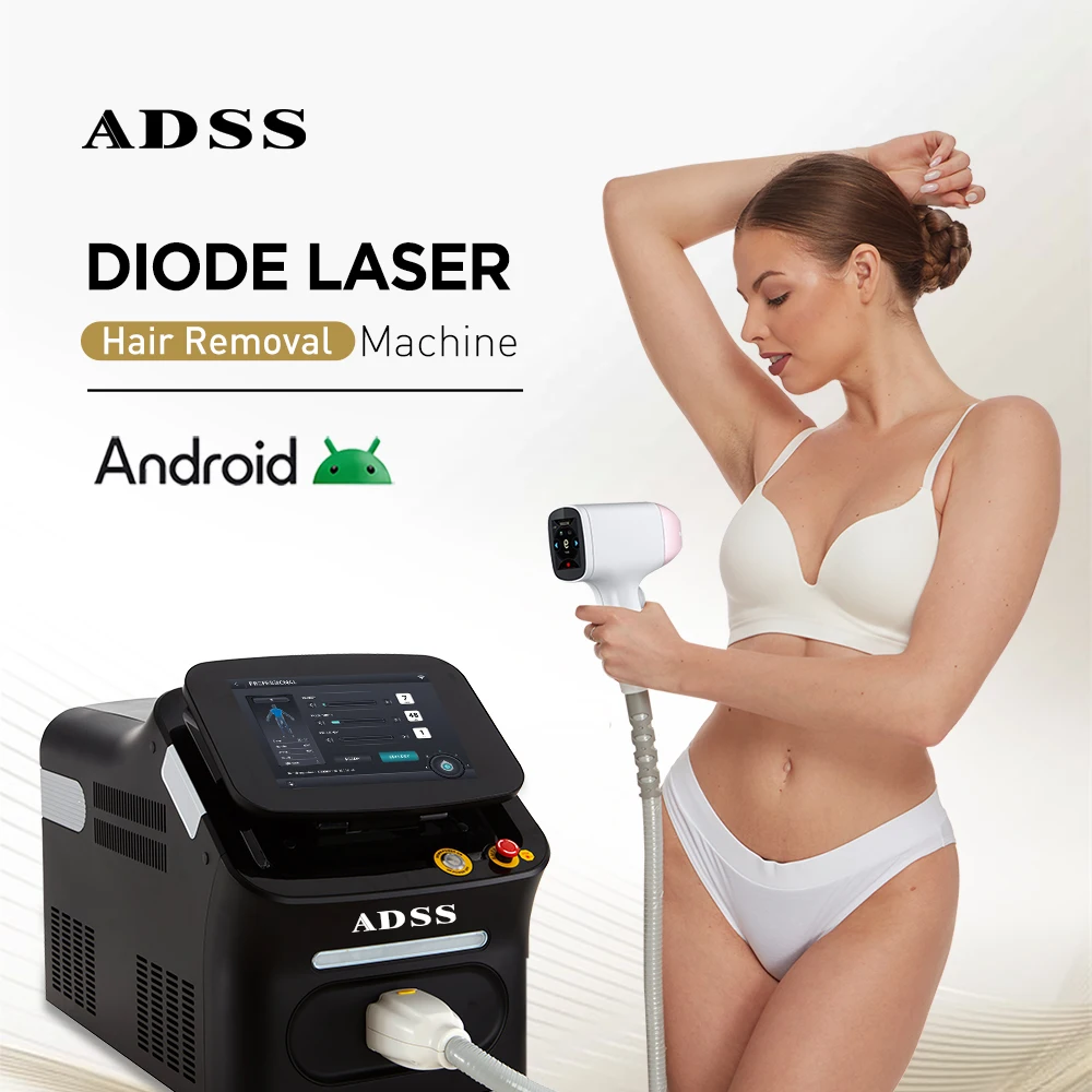 Beijing ADSS Factory Portable Multi-function 808nm 755nm 1060nm Permanent Diode Laser Hair Removal Machine