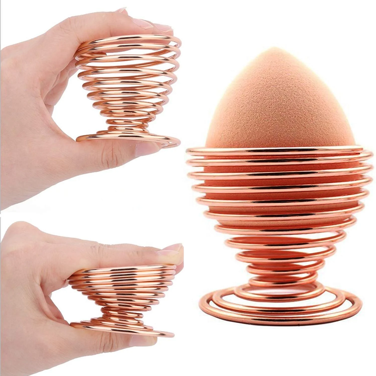 Metal Spiral Spring Wire Egg Cup Tray,Egg Cup Storage Holder Stand egg opener cutter accessory Kitchen Tool