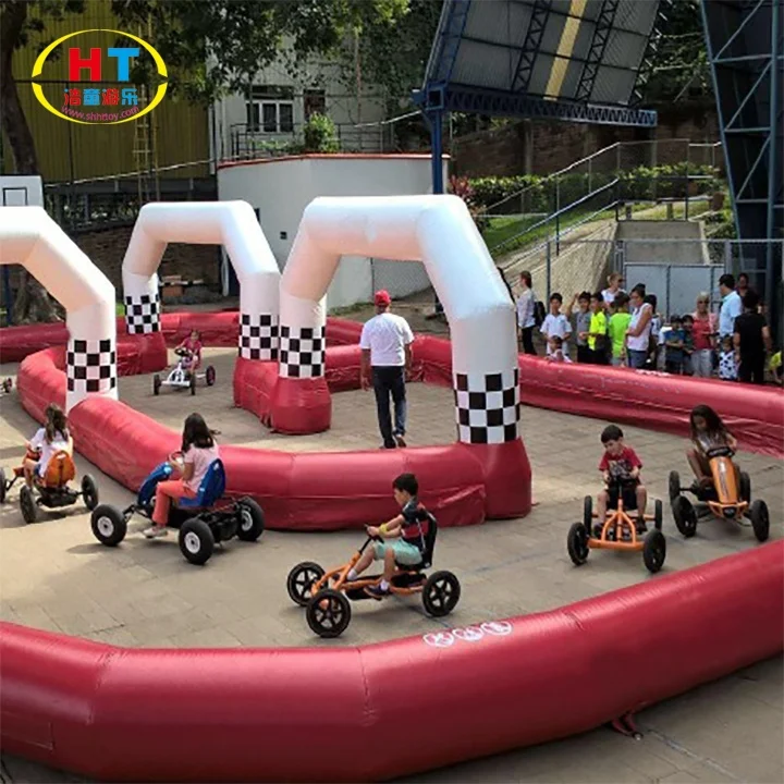 Factory Portable Fence Race Track Inflatable Go Kart Track Area Inflatable Bumper Car Arena