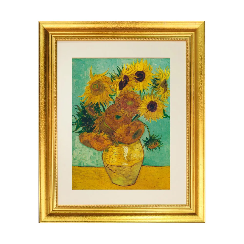 Custom Fashion Unique Antique Luxury Bright Gold Solid Wood coated with foil photo frame painting frame