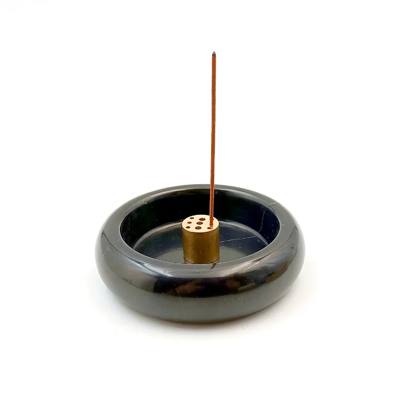 Meditation Beautiful Natural Marble Incense Burner Easy to Catch All The Incense Ashes