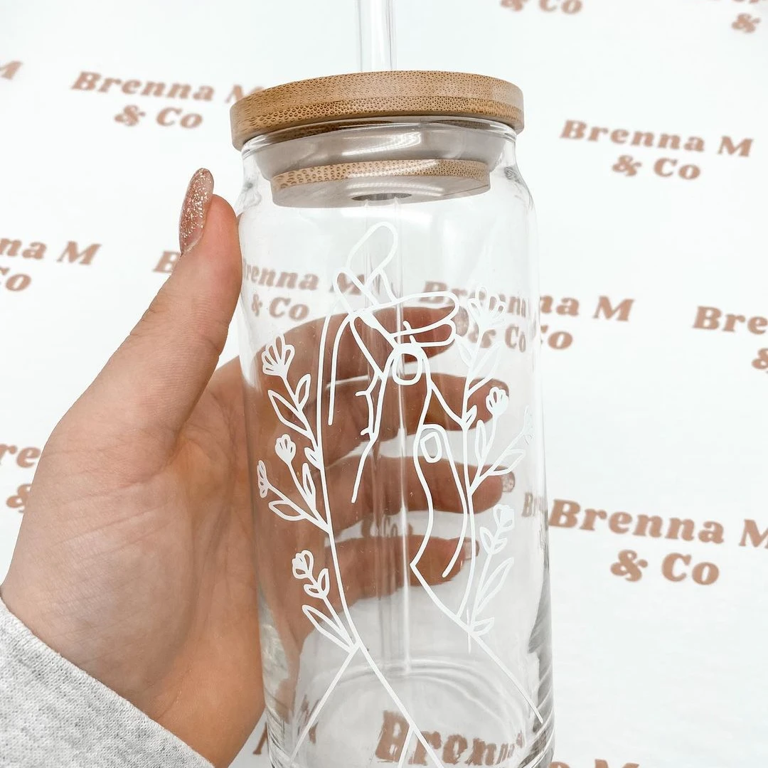 18oz 550ml Sublimation Blanks Drinking Beer Glass Cans Cola Wine Tumbler Mug with lid and straw