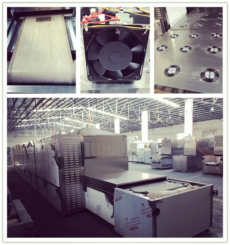 Industrial Tunne Belt Conveyor Microwave Pepper Powder Tea Herbs Leaves Nut Spice Grain Sterilization Dryer Drying  Machine