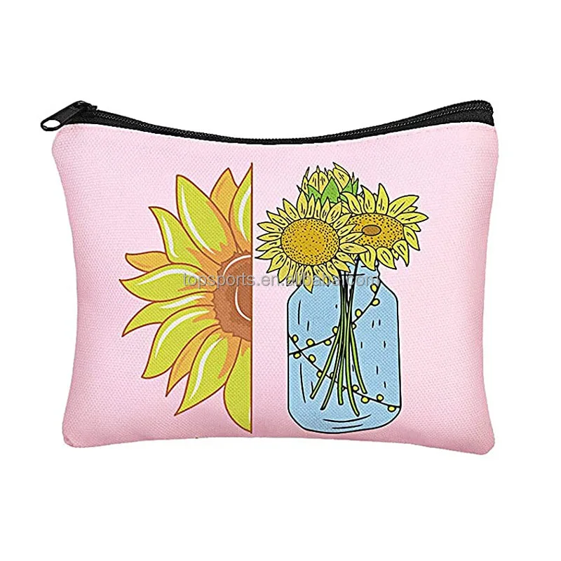 Custom Sublimation Printing Neoprene Cosmetic Bag Waterproof Makeup Case With Zipper