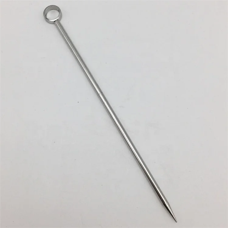 4' Metal Stainless Steel Bartender Essentials Cocktail Olive Martini Appetizer Fruit Glass Pick Stick Stirrer Prod Sword Set