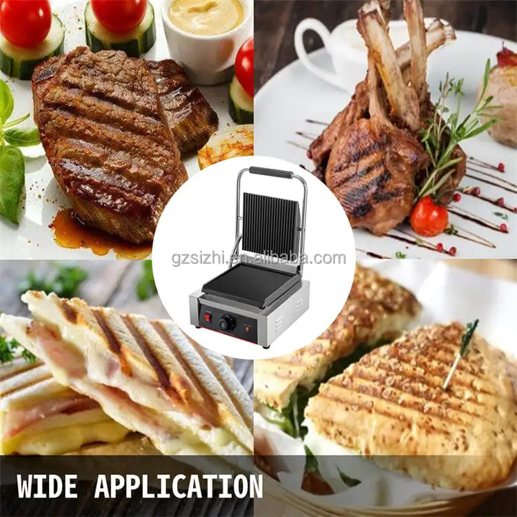 Steel Stainless Power  Commercial  Electric Contact Grill