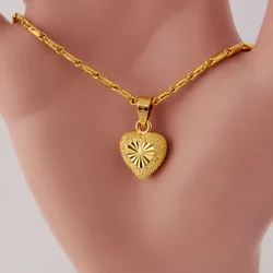 Jewelry Dubai Gold 24k Elegant Style Sweet Heart Jewelry Necklace For Women