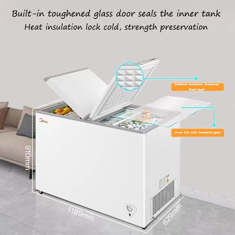 Refrigerator double temperature household commercial large capacity freezer cold storage fresh-keeping