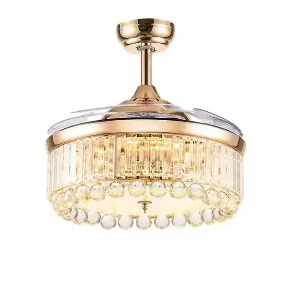 Chandelier fan ceiling Invisible Crystal Ceiling Fan Decorative Invisible Blade Ceiling Fan Light