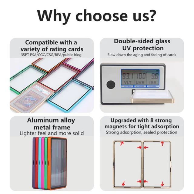 Graded Card Display Case Holder Bgs Tcg Mtg Sport Pokem0n Grading bumper guard SlabMags for psa graded cards