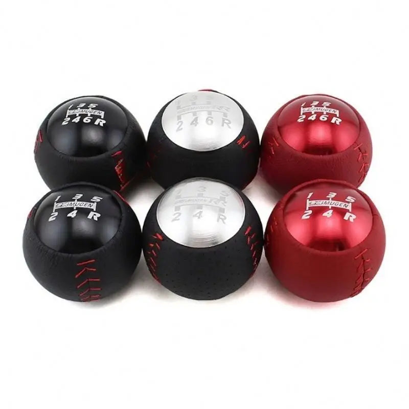 JDM Style Mugen RR Leather Car Gear Shift Knob For Honda Civic Aluminum 5 Speed 6 Speed