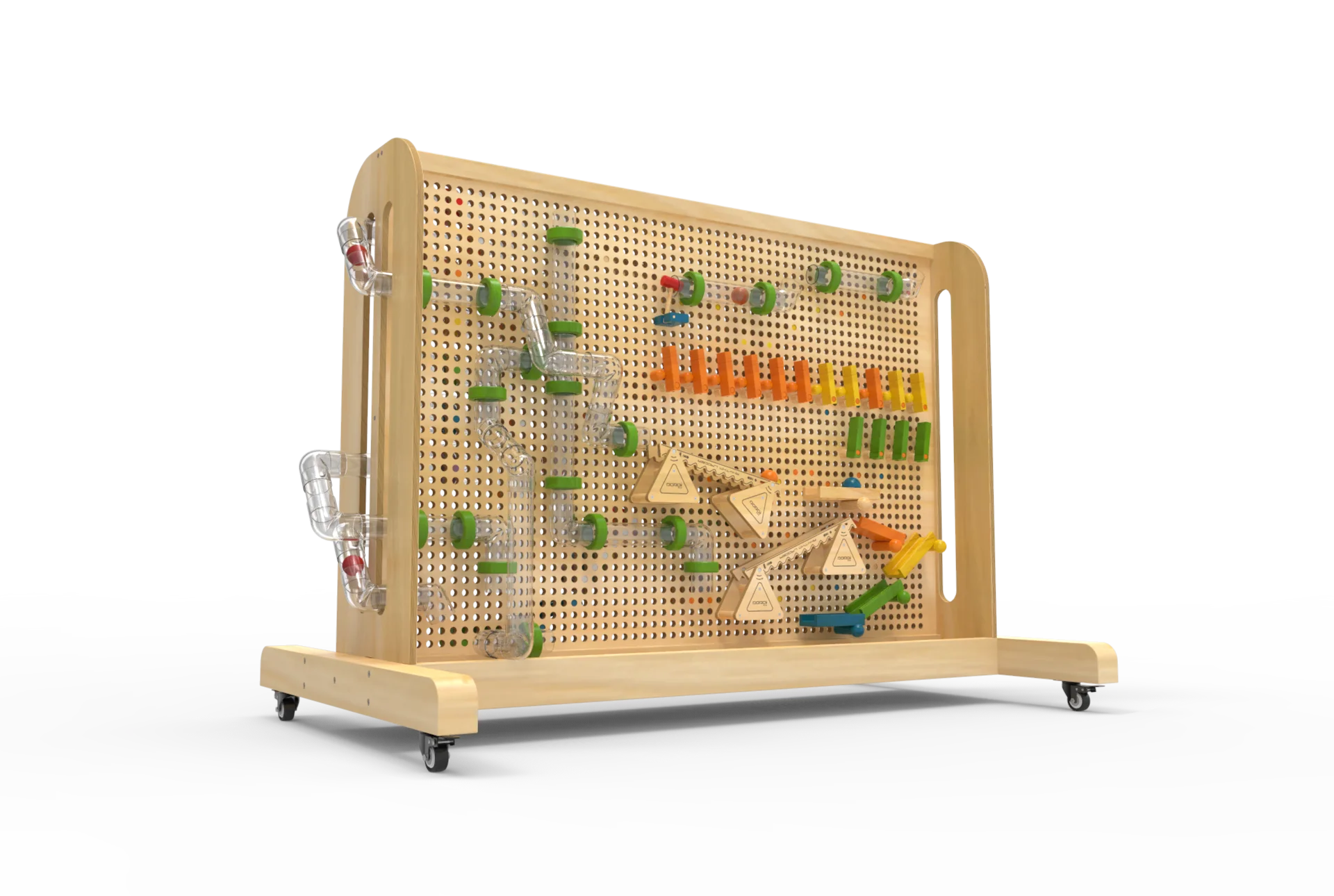 Child Indoor Ball Marble Run Vertical Kindergarten Activity Wood Mounted Panel Mount Game Stem Wooden Play Wall Toy For Kid