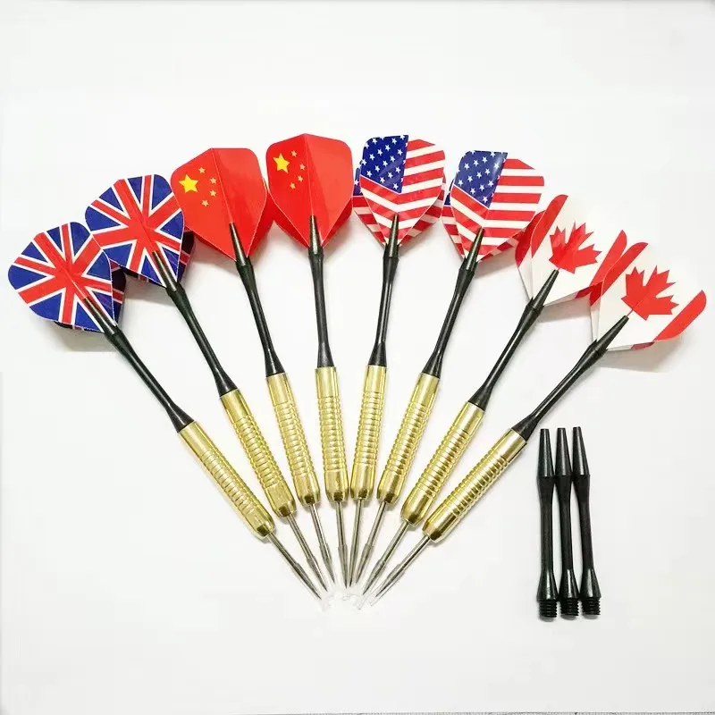 Flag dart professional black metal steel darts set tip darts for dartboards