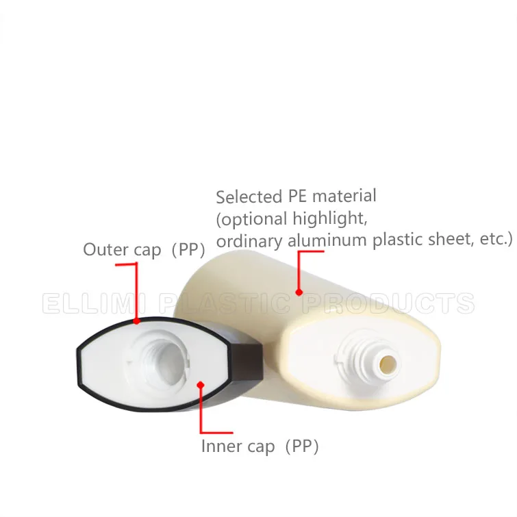 100-220ml oval empty cosmetic tube with screw cap  for all kinds of hand cream or lotion