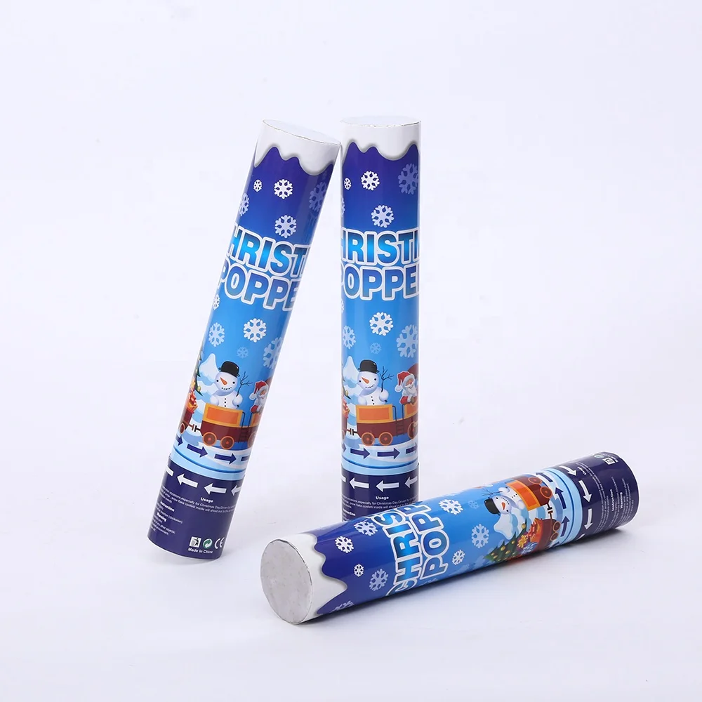Christmas Celebration Snow Flake Confetti Party Popper Environmentally Friendly Confetti Cannons For Sale