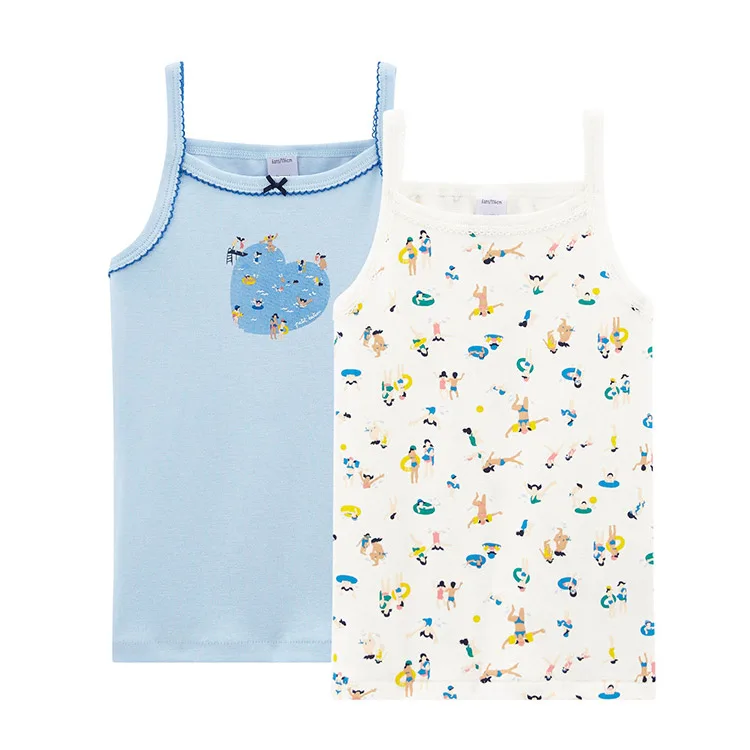 
Custom Knitted Singlet Children Camisole Kids Tank Crop Girls Sleeveless Undershirt Vest Top Wear Breathable/Sweat Releasing  (1600168098777)