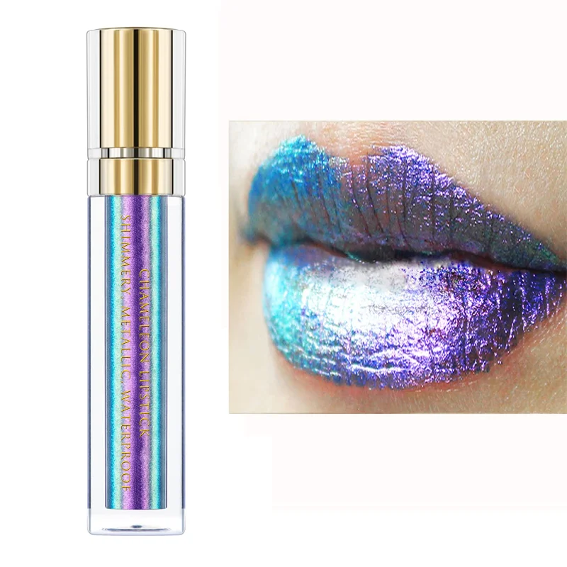 Moisturizing Chameleon Lipstick Shimmery Metallic Waterproof Colourful Diamond Glitter Organic Lipgloss High Pigment Lip Gloss