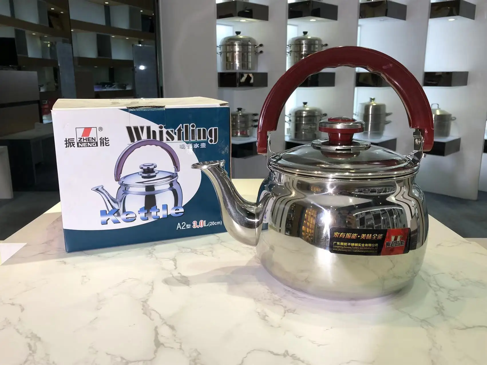 Kitchen Accessory Stainless Steel Whistling Kettle Restaurant Soup Kettle Boiling Water Kettle 5L Large Capacity