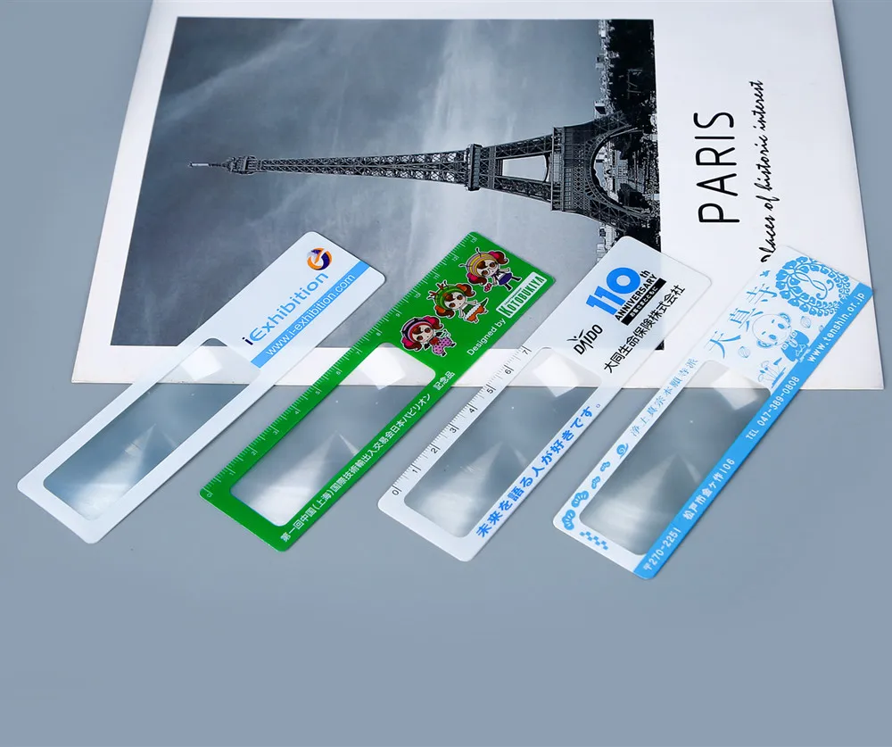 PVC multi-color optional on-demand printing 3x magnifying glass