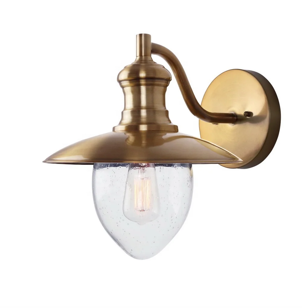 Retro wall lights for hotel bedroom living room restaurant antique brass wall lamp