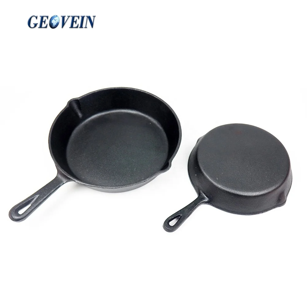 Wholesale Nonstick Cookware Skillet Set of 3 Cast Iron Frying Pans Set With Short Handle