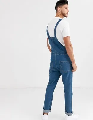 Wholesale Overall Trousers High Waist Denim Jeans Jumpsuit Suspenders For Men