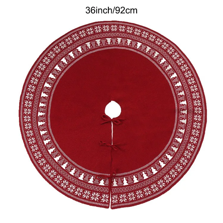 Hot Sale Christmas Decorations Tree Skirt 36 Inches 92 cm Knitting Snowflake Christmas Tree Skirt Tree Xmas Ornaments Supplies