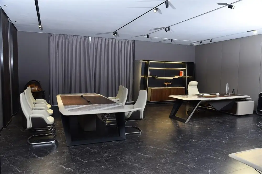 High-end modern luxury style office furniture mdf executive l shape office ceo table design