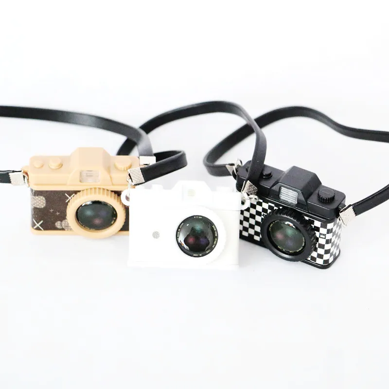 2023 New Design Doll House Miniature Camera Mini Camera  Toys With Strap Decoration Gifts