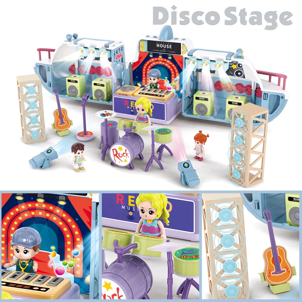 Children educational toys other play house preschool disco stage yacht toy yacht scene boat pretend play set for kids