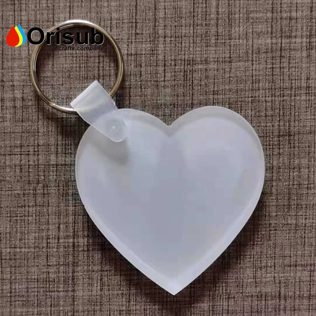 Clear white sublimation rectangular acrylic key chains for heat pressing
