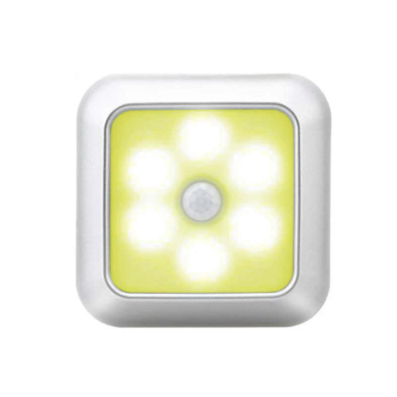 Smart Home Induction 6 LED square led cabinet light motion sensor light night light with Magnetic