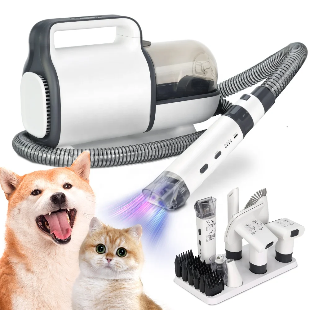 7 IN 1 Multi-functional Deshedding brush Dog Hair clippers Pet Grooming Vacuum Kit