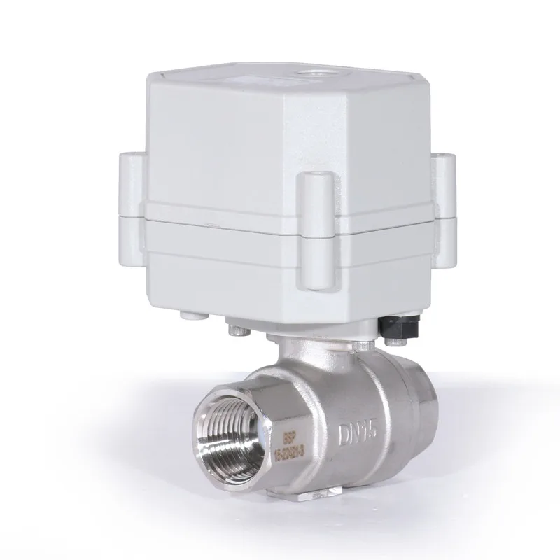 2-Way 1/4' 3/8' 1/2' SS304 Electric Proportional Modulating Ball Valve 9-24VDC 4-20mA 0-5V 0-10V Analog Signal