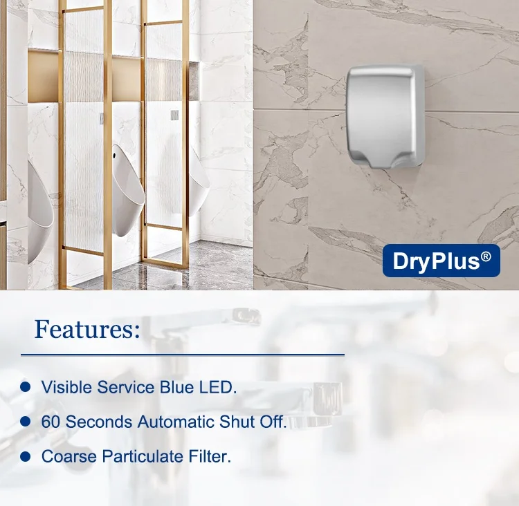 New Arrival 1350W Stainless Steel 304 UV LED Automatic Small Stainless Steel Hand Dryer