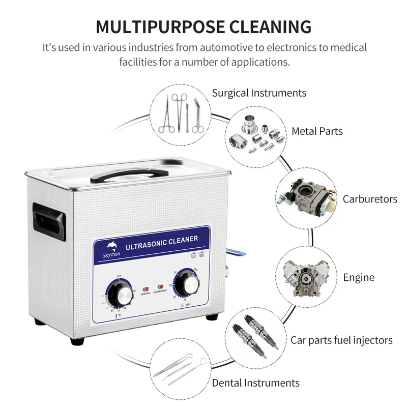 Ultrasonic 6L 1.7gal car parts cleaner rustly tools cleaning carburetors engine carbs hardware CD machine CE FCC ROHs passed