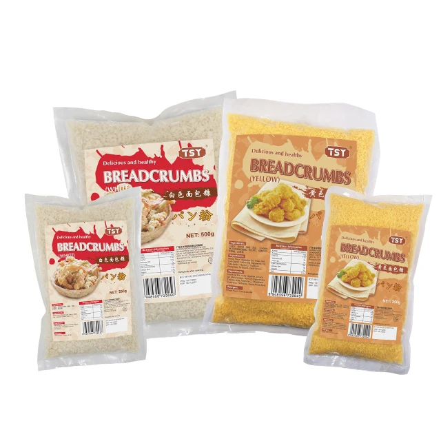 TSY Food Halal Dried Breadcrumbs Japanese Chicken Snacks High Quality 500G 1KG Yellow And White Panko Bread Crumbs