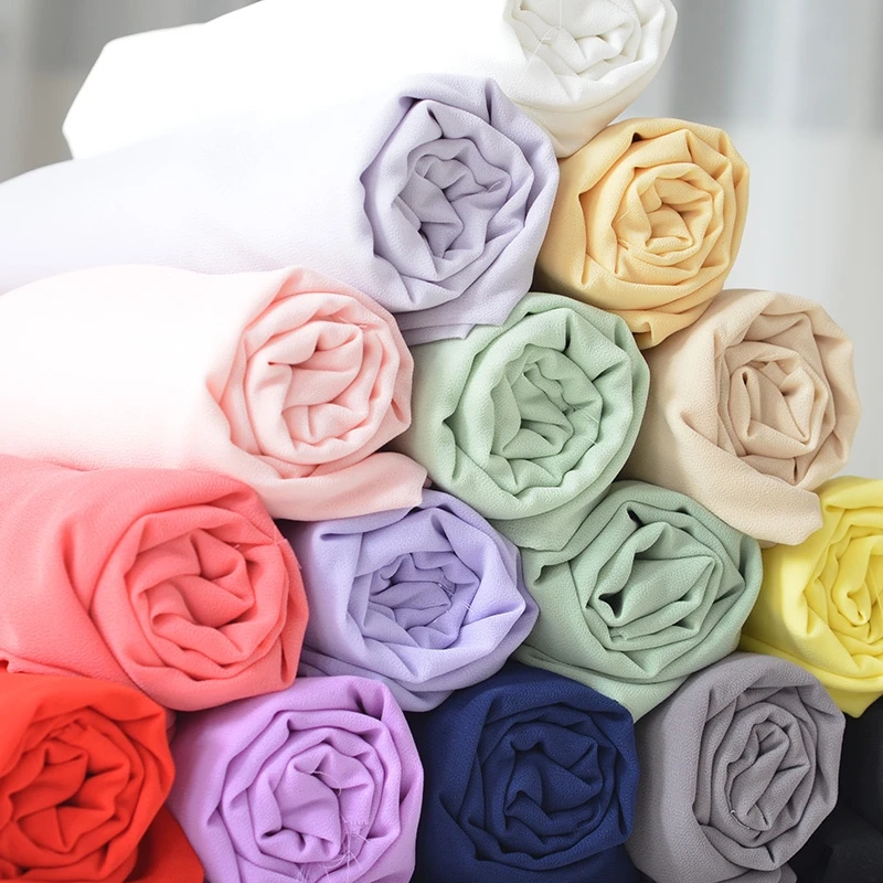 Изготовленный на заказ, 100% полиэстер, мягкий, однотонный, красивый шифоновый текстиль для штор и одежды