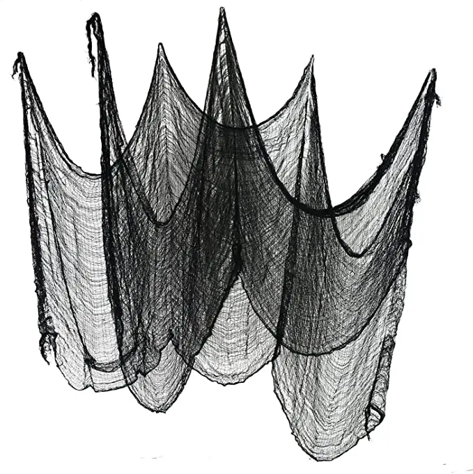 Home decor Black Halloween Creepy Cloth(30 x 72 Inch)- Spooky Scary halloween Gauze for