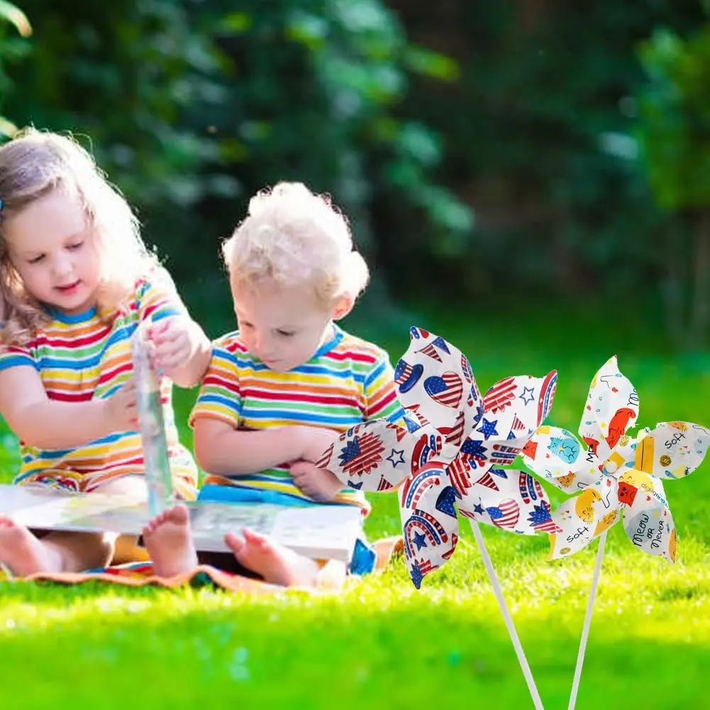 Sublimation Pinwheels Blanks Heat Transfer DIY Bulk White Craft Color Your Own Wind Spinners Toy Crafts Customized Windmill