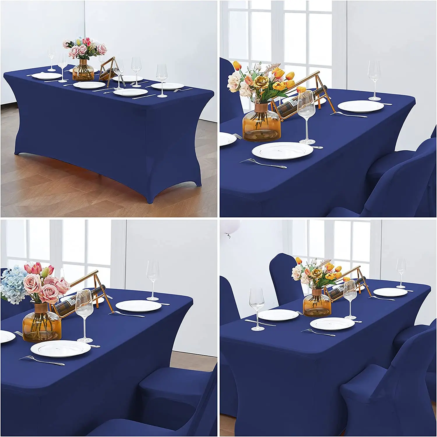 Spandex Stretch Table Cover Protector  Fitted Tablecloths for Banquet Wedding Party Hotel Birthday