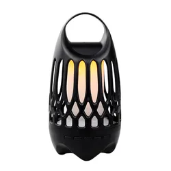 LED Flame Speaker, Wireless 5W 4 ohm Bass 8 Hours Fire Torch Night Light Music Dancing Flicker Atmosphere Table Lamp Speakers