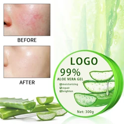 Private Label  Skin Repairing Smoothing Gel Aloe Vera Face Cream Natural Organic 99% Pure Aloe Vera Gel For Face Care