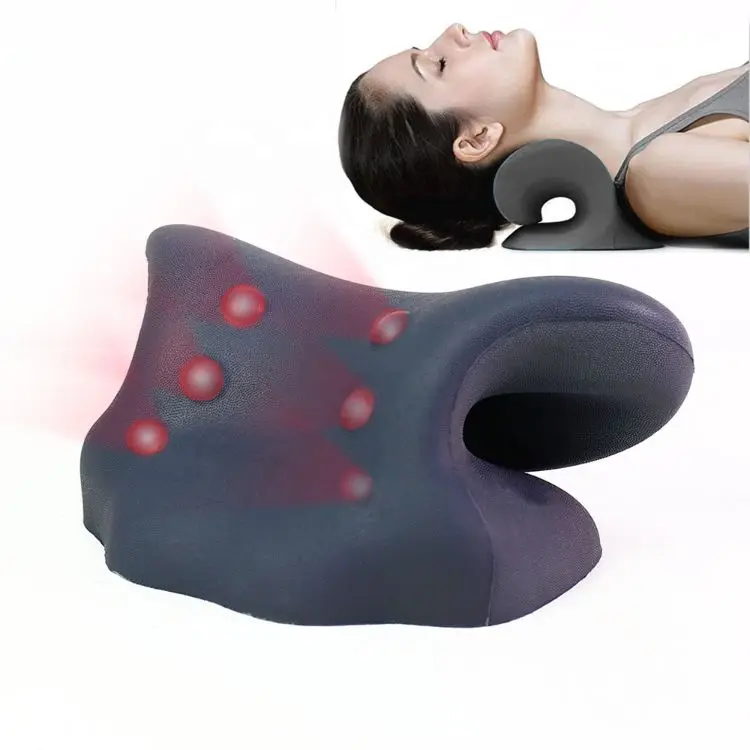 Pu Factory Pain Relax Anti Atigue Massage Cervical Traction Device for Tmj Pain Press Relief Neck Traction Pillows Custom Woven
