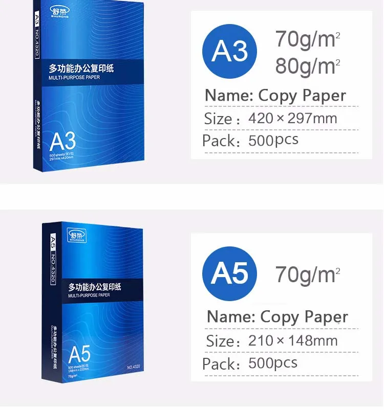 Cheap a4 paper 70gsm 80gsm colored papers with premium quality copy paper 500 sheets